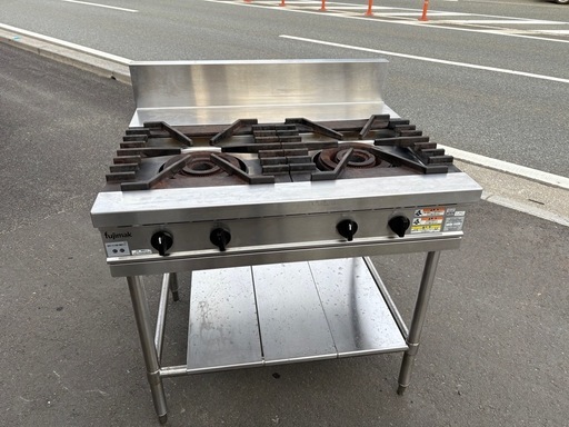 ■中古品 フジマックガステーブル FGTNS097520 LPガス 2022年 900Ｘ750Ｘ820ｍｍ ガスコンロ 動作問題なし■