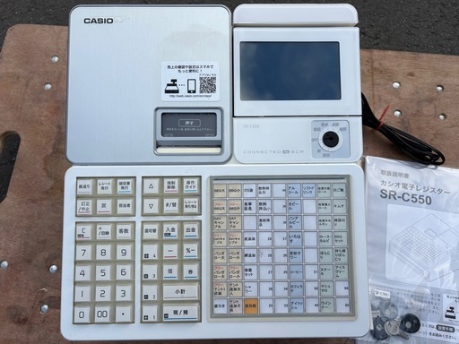 ■中古品 カシオレジスター SR-C550-4SWE  レジ 厨房 作問題なし■