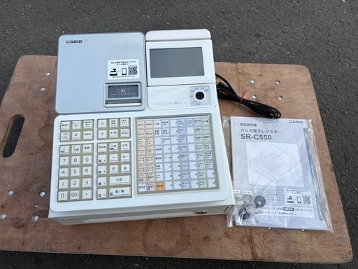 □中古品 カシオレジスター SR-C550-4SWE レジ 厨房 作問題なし□