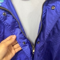 ATHLETIC SPIRIT ナイロンパーカー ブルゾン 裏地デザイン • レトロ スポーツミックス 青 ATHLETIC SPIRIT ナイロンジャケット　ウィンドブレーカー の画像