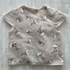 ベビー　スリーパー コットン花柄 半袖　ベスト　80サイズの画像