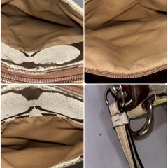 COACH コーチ シグネチャー ショルダーバッグ ブラウン ベージュ の画像