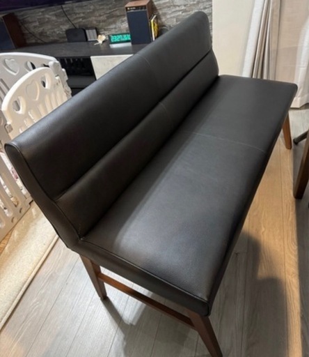 美品130㎝背もたれ付きダイニングベンチ