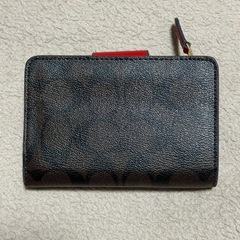 COACH 二つ折り財布 ブラウン/レッドの画像