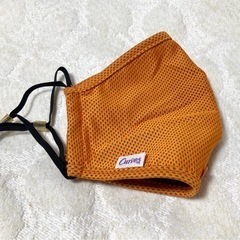 『カーブス』ワークアウト用マスク　未使用:マスク　オレンジ：メッシュ:長さ調整可能の画像