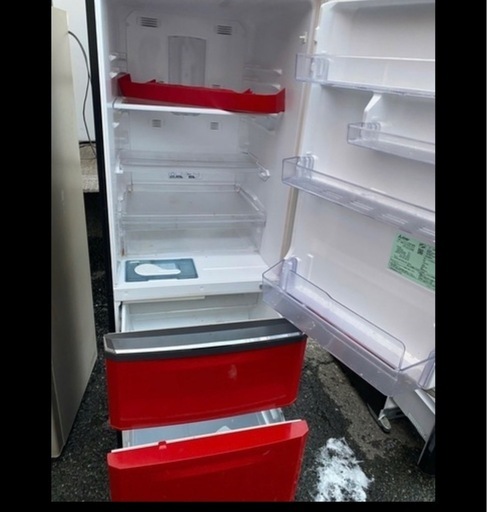 NO B778?福岡市内配送設置無料✨?三菱 【右開き】370L 3ドアノンフロン冷蔵庫 イタリアンレッド MR-C37EZ-R