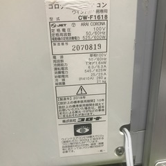 コロナ CW-F1618窓用エアコン 2019年製　(引取り限定の画像