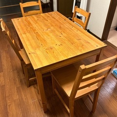 ダイニングテーブルセット 4人用 4脚付の画像