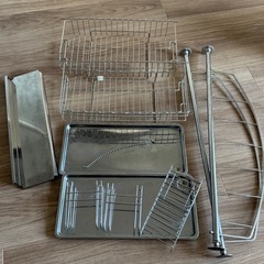 【定価80%オフ！】 突っ張り水切りラック 2段（欠品・汚れあり）の画像