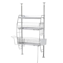 【定価80%オフ！】 突っ張り水切りラック 2段（欠品・汚れあり）の画像