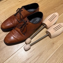 【美品】【24センチ】【木製シューキーパー付】リーガル REGAL プレーントゥ 10KRの画像