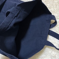 ネイビー　ロゴトートバッグ　35.5×34cmマチ11cm の画像
