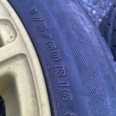【直接引取歓迎！】アルミホイール 16インチ 2本セット 5.5J PCD100 4穴 +37 175/60R16 タイヤセット タイヤレター ホワイトレター ma16の画像