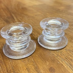 ガラスのろうそく立て2本セットの画像