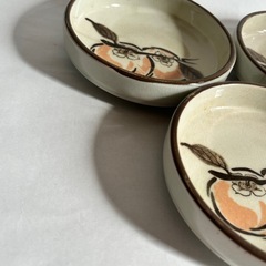 レトロ 柿柄 小皿 3枚セット 和食器 陶器の画像