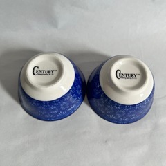 藍色 花柄 小鉢 2個セット 和食器の画像