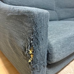 ソファ　ニトリ　3人掛け　傷あり　綻びあり　0円の画像
