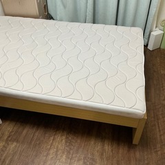 【セミダブル】木製ベッドフレーム＋マットレスセット（別売可）の画像