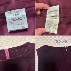 ワインレッド ベルベット ロングドレス マーメイド風の画像