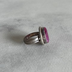 関西万博　天然石リング　ピンクルビー指輪の画像