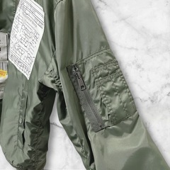 【BAYCREST】ベイクレスト メンズ ブルゾン ジャケット MA1 サイズM カーキ ミリタリージャケット ナイロンデコレーション ジャンパー フライトジャケットの画像