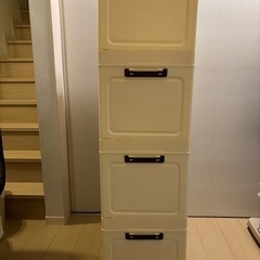 大容量 収納ボックス 折りたたみコンテナ 半透明扉付き マグネット扉の画像