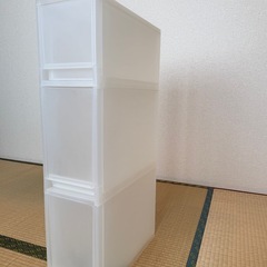 【隙間収納2点セット】山崎実業防水パン上ラック＆無印良品ポリプロピレンストッカーの画像