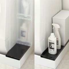 【隙間収納2点セット】山崎実業防水パン上ラック＆無印良品ポリプロピレンストッカーの画像