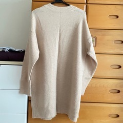 ロングカーディガン ベージュ XLの画像