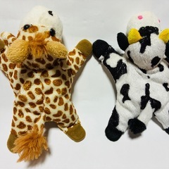 マグネット付きぬいぐるみキリン🦒牛🐮2点セットの画像