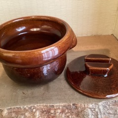 【極美品】雲井窯　九代目　中川一辺陶御　飯鍋　飴釉　2合炊きの画像
