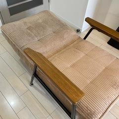 アメリカンヴィンテージ 肘掛け付き 1人掛け ソファー リクライニング 高座椅子の画像