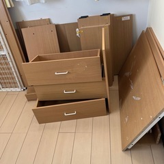 ニトリ　ロフトベッド デスク付き 収納棚付き 木製 の画像