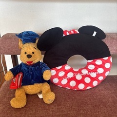 【無料】(ディズニー含む　ぬいぐるみ８体/クッション1個まとめての画像