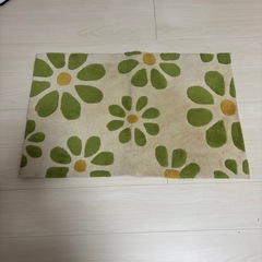 玄関マット　グリーン　花柄の画像