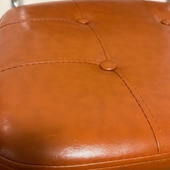 【同じもの2脚】ミッドセンチュリー風 ラタン×キャメル レザーチェアの画像