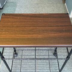 【リサイクルサービス八光】【幅59cm】選べる2カラー！木目天板でお洒落に収納 3段スチールラック ウッドシェルフ キッチン・リビング収納の画像