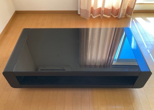 ✨高級感あふれるブラックガラスローテーブル・テレビ台（120cm）✨
