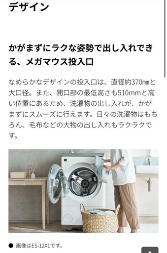 ※この商品はお取引きが決まっています。　
ドラム式洗濯乾燥機 ES-12P1-WR