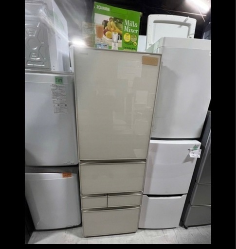 NO B741?福岡市内配送設置無料✨?東芝 TOSHIBA 片開きタイプ 冷凍冷蔵庫（410L・右開き） 5ドア ラピスアイボリー 