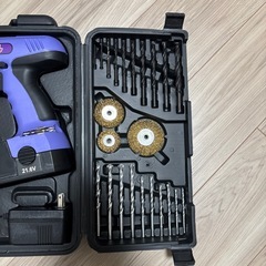 [未使用です]　電動ドライバー 21.6V ドリルドライバー  充電式 小型 電動ドリルドライバー セットの画像