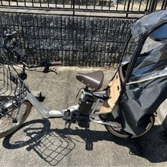 【美品・総額20万】ギュット・アニーズ・DX「BE-ELAD034」20インチ 3人乗り対応 電動自転車 -23  ホワイトグレーの画像