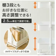 【3/9まで引取】美品・ニトリ 人気キッチンワゴントロリ（コンパクト/グレー）定価3千円の画像