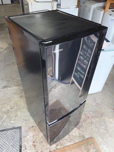 札幌市内配送可 18年製 東芝 TOSHIBA 153L 2ドア冷蔵庫 GR-P15BS-K メタリックブラック 右開き