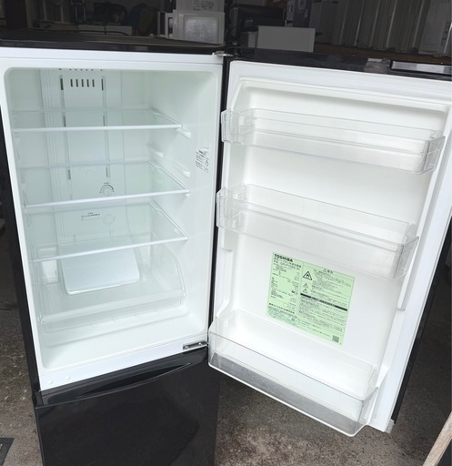 札幌市内配送可 18年製 東芝 TOSHIBA 153L 2ドア冷蔵庫 GR-P15BS-K メタリックブラック 右開き