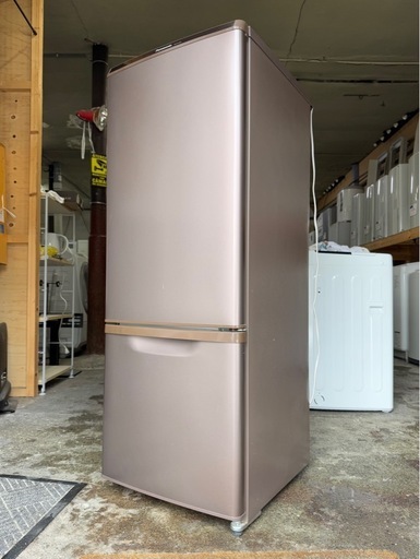 札幌市内配送可 17年製 Panasonic パナソニック 168L 2ドア冷蔵庫 NR-B17AW-T マホガニーブラウン 右開き