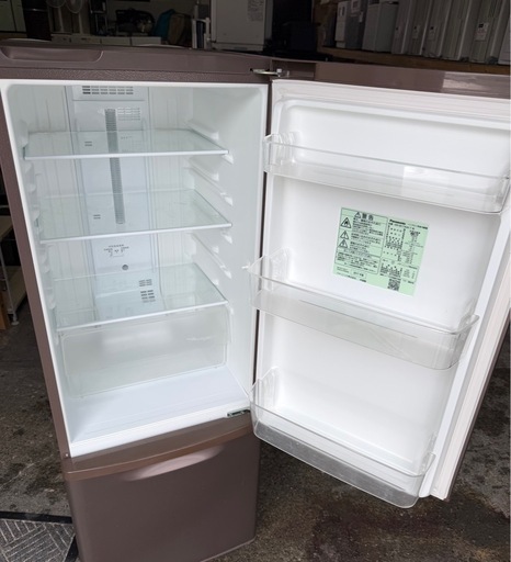 札幌市内配送可 17年製 Panasonic パナソニック 168L 2ドア冷蔵庫 NR-B17AW-T マホガニーブラウン 右開き