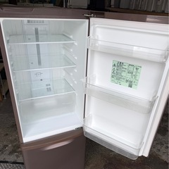 札幌市内配送可 17年製 Panasonic パナソニック 168L 2ドア冷蔵庫 NR-B17AW-T マホガニーブラウン 右開き の画像