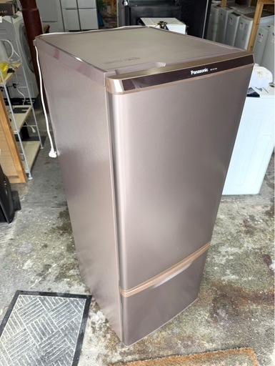 札幌市内配送可 17年製 Panasonic パナソニック 168L 2ドア冷蔵庫 NR-B17AW-T マホガニーブラウン 右開き