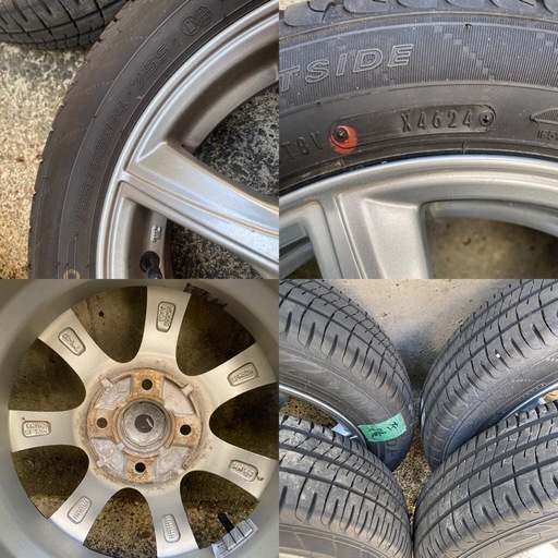 【引取限定】バリ溝 2024年製 ダンロップ EC204 155/65R14 軽用 4本 4.5J +45 